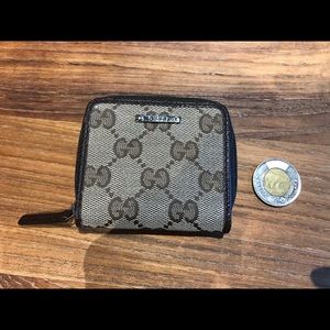 GUCCI coin case purse 115255 brown square zipper
